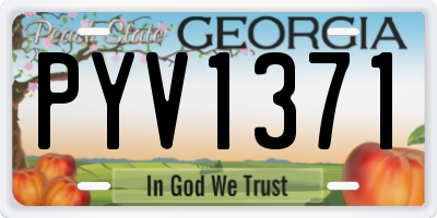 GA license plate PYV1371