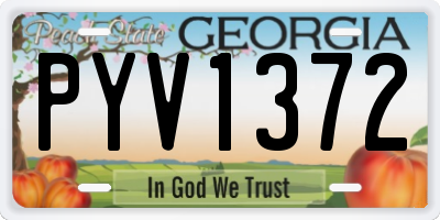 GA license plate PYV1372