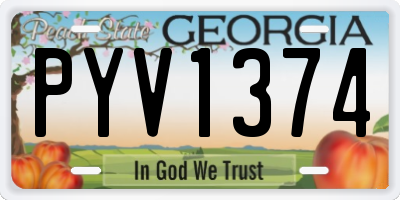 GA license plate PYV1374