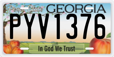 GA license plate PYV1376