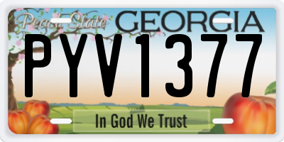 GA license plate PYV1377