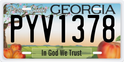 GA license plate PYV1378