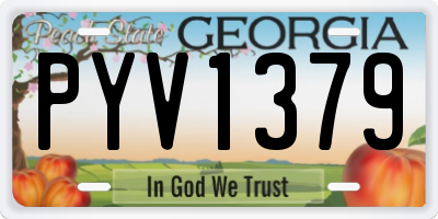 GA license plate PYV1379