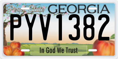 GA license plate PYV1382
