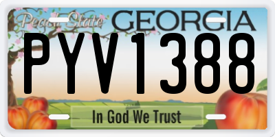 GA license plate PYV1388