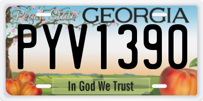 GA license plate PYV1390