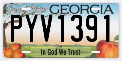 GA license plate PYV1391