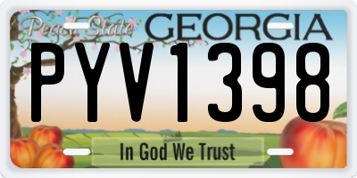 GA license plate PYV1398