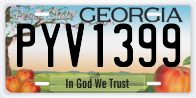 GA license plate PYV1399