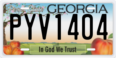 GA license plate PYV1404