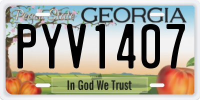 GA license plate PYV1407