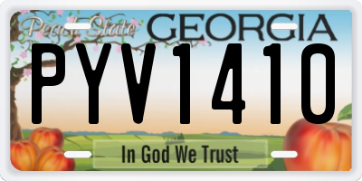 GA license plate PYV1410
