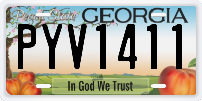 GA license plate PYV1411