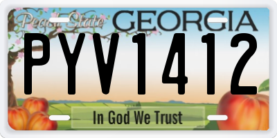 GA license plate PYV1412