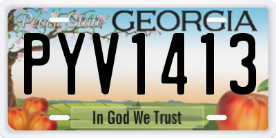 GA license plate PYV1413