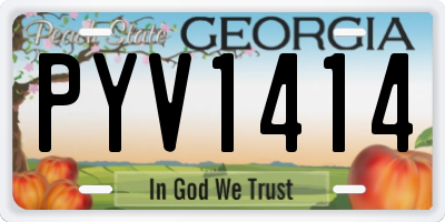 GA license plate PYV1414