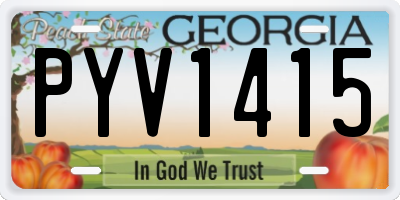 GA license plate PYV1415