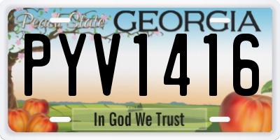 GA license plate PYV1416