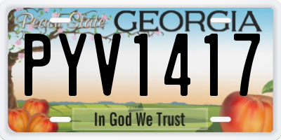 GA license plate PYV1417