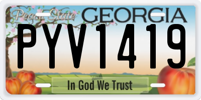 GA license plate PYV1419