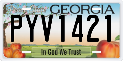 GA license plate PYV1421