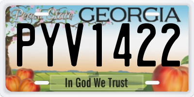 GA license plate PYV1422