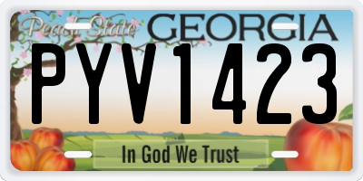 GA license plate PYV1423
