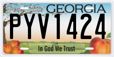 GA license plate PYV1424