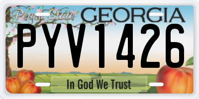 GA license plate PYV1426