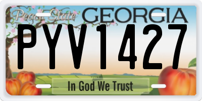 GA license plate PYV1427