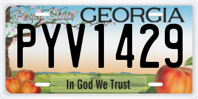 GA license plate PYV1429