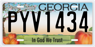 GA license plate PYV1434