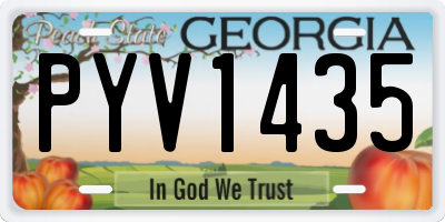 GA license plate PYV1435