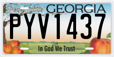 GA license plate PYV1437