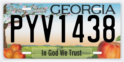 GA license plate PYV1438