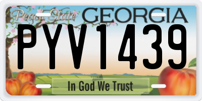 GA license plate PYV1439