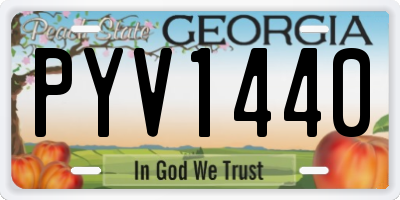 GA license plate PYV1440