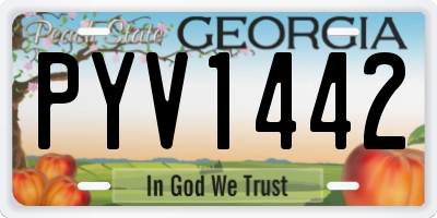 GA license plate PYV1442