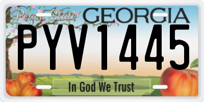 GA license plate PYV1445