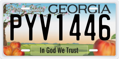 GA license plate PYV1446