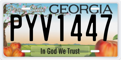 GA license plate PYV1447