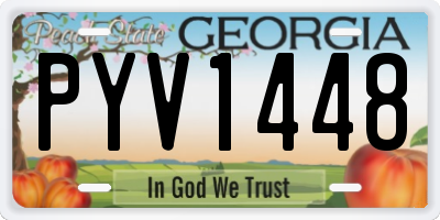 GA license plate PYV1448