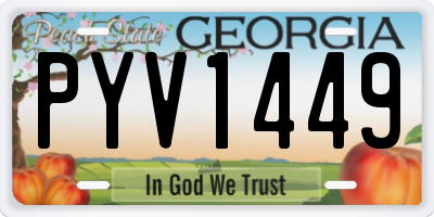 GA license plate PYV1449