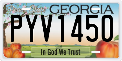 GA license plate PYV1450
