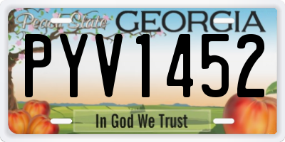 GA license plate PYV1452