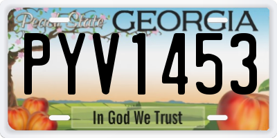 GA license plate PYV1453