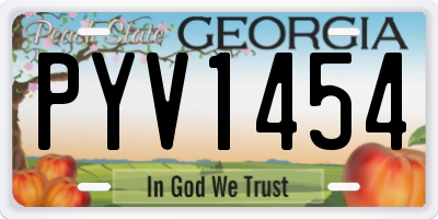 GA license plate PYV1454