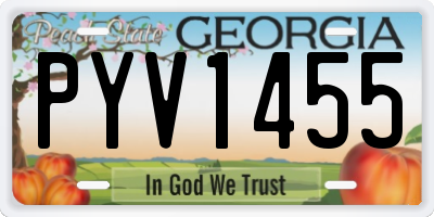 GA license plate PYV1455