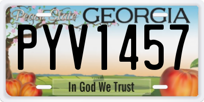 GA license plate PYV1457