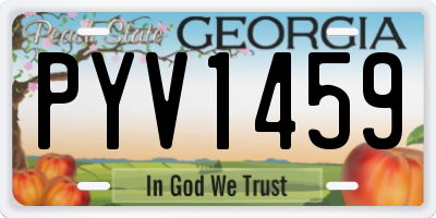 GA license plate PYV1459